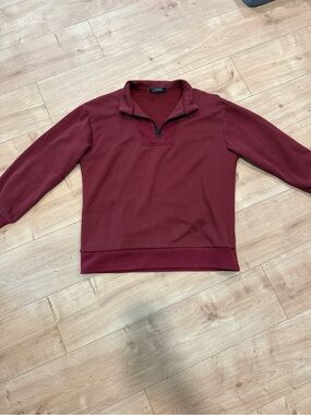 Women's Maroon Quarter-Zip Pullover Sweatshirt